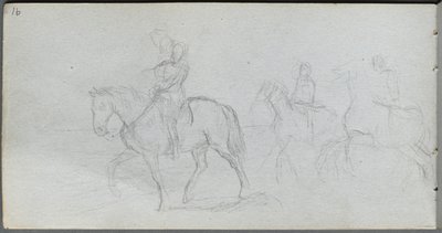 Skizzenbuch, Seite 91: Figuren zu Pferd von Jean Louis Ernest Meissonier