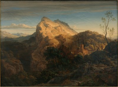 Abendliche Landschaft bei Olevano von Ernst Fries
