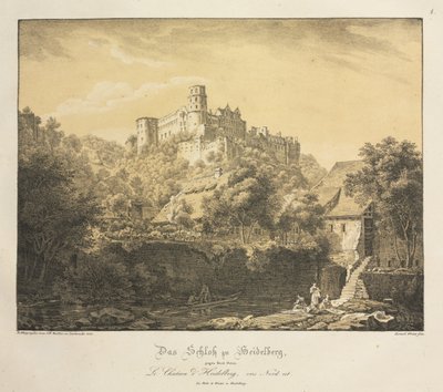 Sechs Ansichten des Heidelberger Schlosses: Nach Osten von Ernst Fries