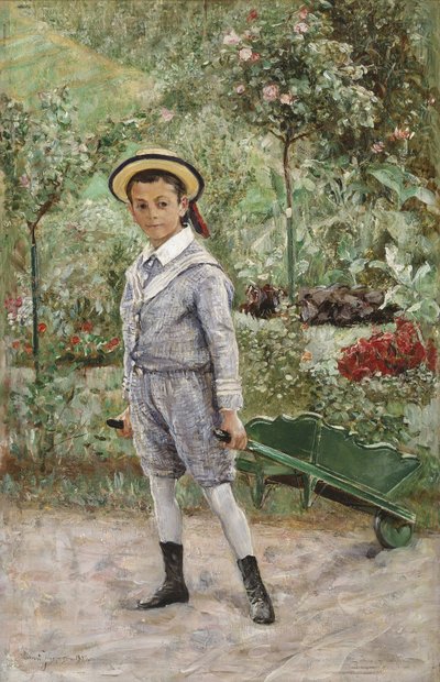 Junge mit einer Schubkarre, 1880 von Ernst Josephson