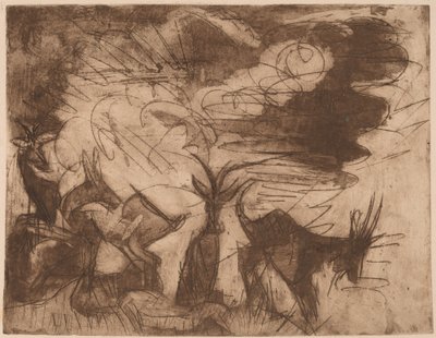 Ziegen und Wolken, 1919 von Ernst Ludwig Kirchner
