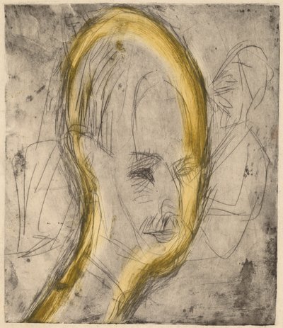 Kopf von Dr. Bauer, 1921 von Ernst Ludwig Kirchner