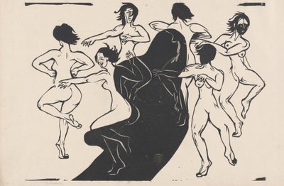 Nackte tanzen um einen Schatten von Ernst Ludwig Kirchner
