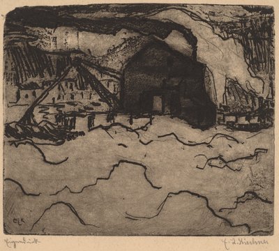 Sandbagger auf der Elbe, 1906 von Ernst Ludwig Kirchner