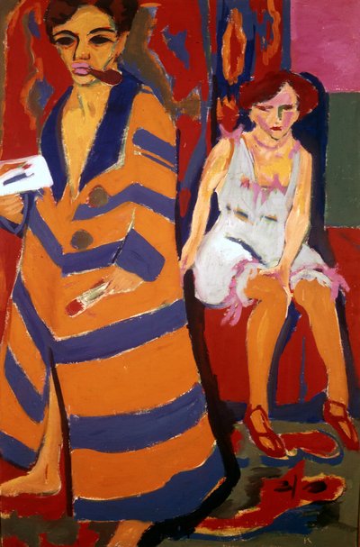 Selbstporträt mit einem Modell von Ernst Ludwig Kirchner