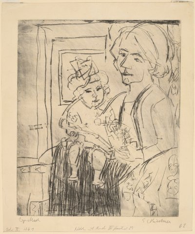 Junge Frau mit Kind, 1923 von Ernst Ludwig Kirchner