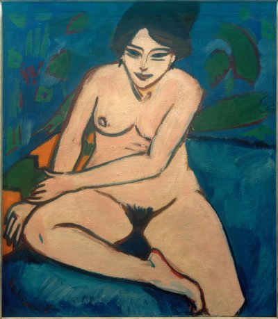 Akt auf blauem Grund von Ernst Ludwig Kirchner