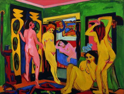 Badende in einem Raum von Ernst Ludwig Kirchner