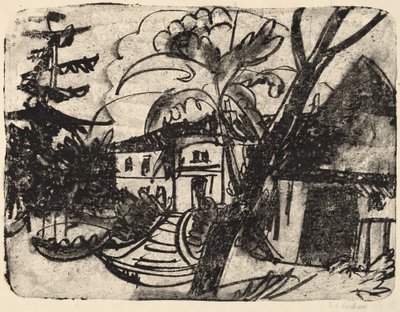 Dänischer Bauernhof mit Herrenhaus von Ernst Ludwig Kirchner