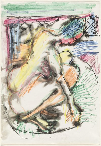 Erna badet in einer Wanne von Ernst Ludwig Kirchner