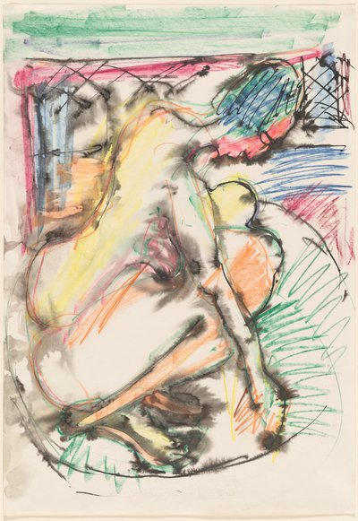 Erna badet in einer Wanne von Ernst Ludwig Kirchner