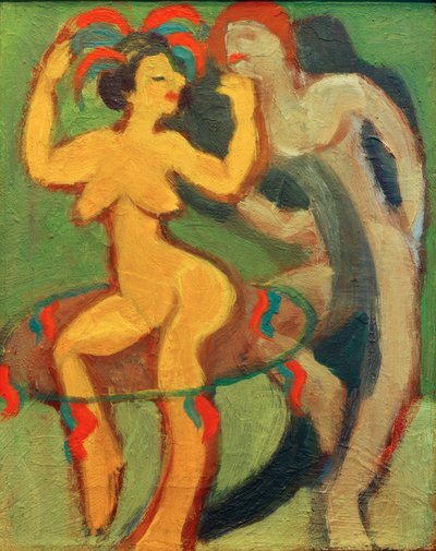 Gelbe Tänzerin mit grauem Partner von Ernst Ludwig Kirchner