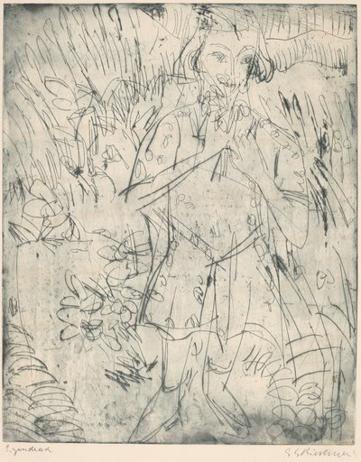 Mädchen mit Blumen von Ernst Ludwig Kirchner
