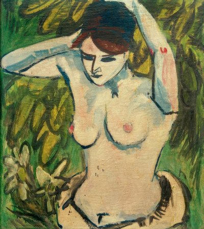 Halbakt mit erhobenen Armen von Ernst Ludwig Kirchner