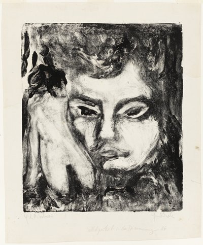 Männerkopf mit Akt von Ernst Ludwig Kirchner