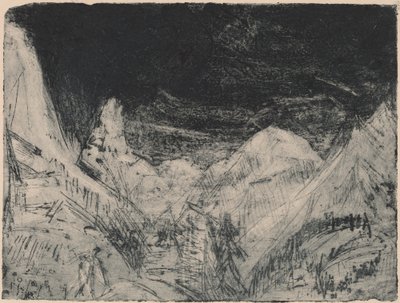 Berglandschaft mit kleinen Mähdern von Ernst Ludwig Kirchner