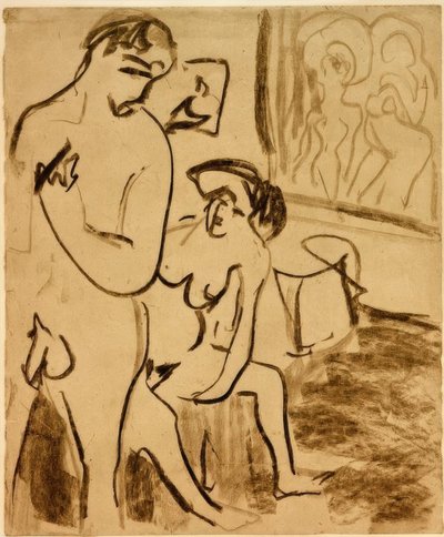 Paar im Atelier von Ernst Ludwig Kirchner