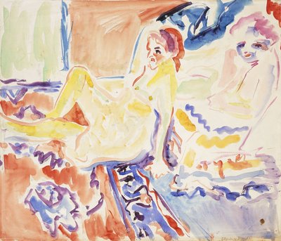 Sitzend und liegend von Ernst Ludwig Kirchner