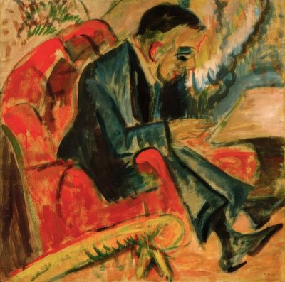 Sitzender Mann auf Parkbank von Ernst Ludwig Kirchner