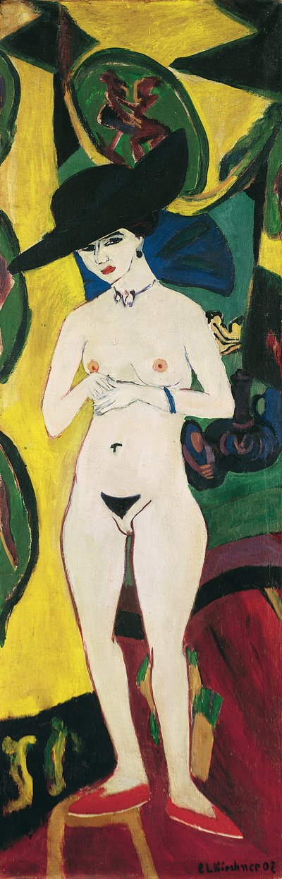 Stehender Akt mit Hut von Ernst Ludwig Kirchner