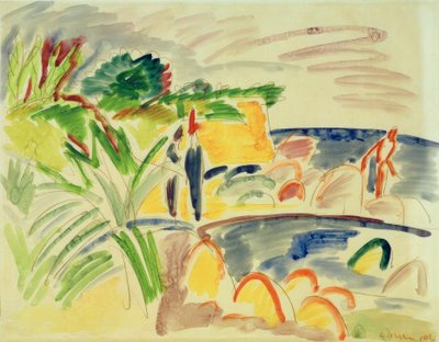 Strandszene auf Fehmarn von Ernst Ludwig Kirchner