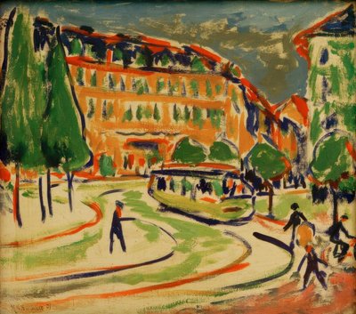 Straßenbahn in Dresden von Ernst Ludwig Kirchner