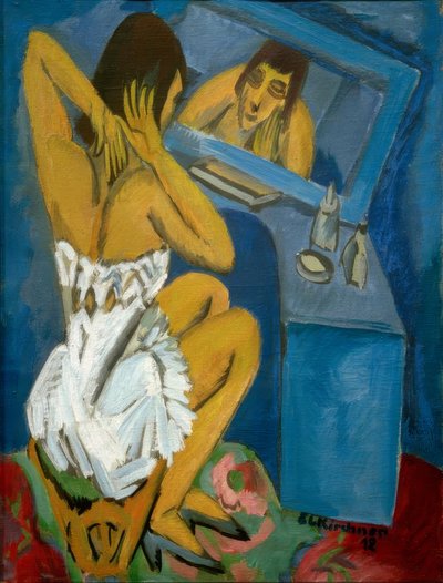 Toilette; Frau vor dem Spiegel von Ernst Ludwig Kirchner
