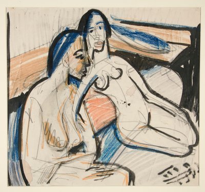 Zwei sitzende Frauen im Studio von Ernst Ludwig Kirchner