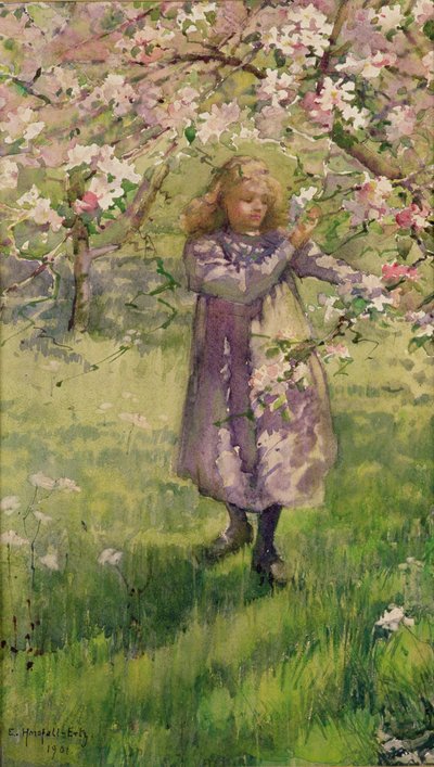 Apfelblüten pflücken, 1901 von Ethel Horsfall Ertz