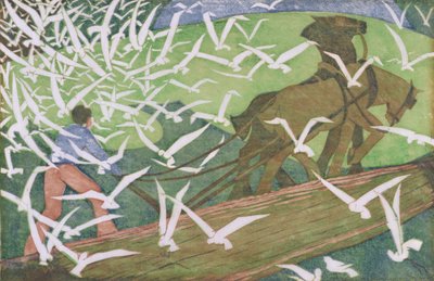 Vögel folgen einem Pflug von Ethel Spowers
