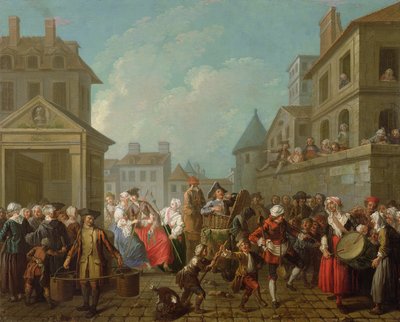 Straßenkarneval in Paris, 1757 von Étienne Jeaurat