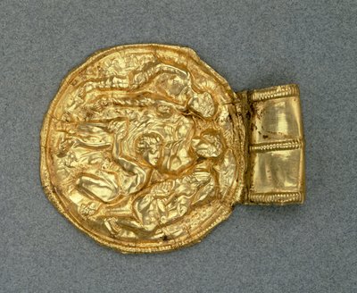 Geprägter Bulla-Anhänger. Etruskische Zivilisation, 4. Jahrhundert v. Chr. von Etruscan