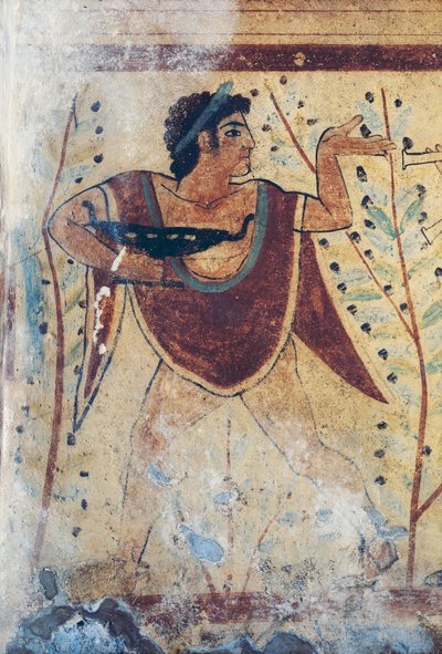 Etruskische Nekropolen, Leoparden-Grab, Fresko (Detail) von Etruscan