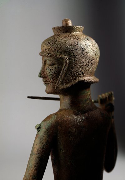 Etruskische Zivilisation: Statuette eines Kriegers aus Bronze von Etruscan