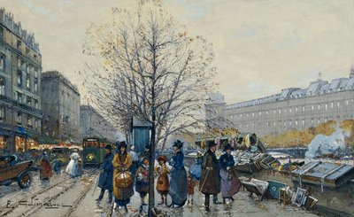 Quai Malaquais, Paris von Eugene Galien Laloue