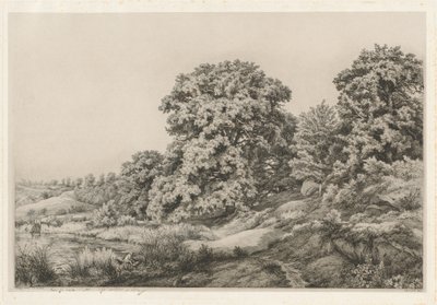 Eichen in der Nähe eines Teiches von Eugene Bléry