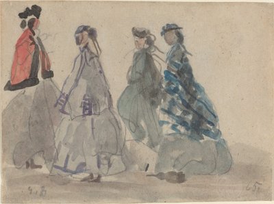 Vier Frauen in Trouville, 1865 von Eugene Louis Boudin