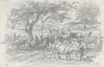 Hirten und Vieh von Eugene Louis Boudin