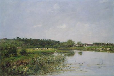 Am Flussufer bei La Touques, 1890 von Eugene Louis Boudin