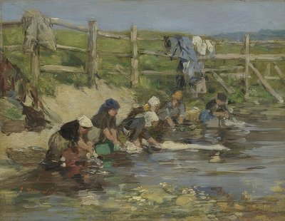 Wäscherinnen am Fluss von Eugene Louis Boudin