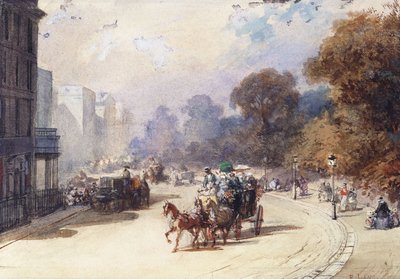 Kutsche in einer Londoner Straße von Eugene Louis Lami