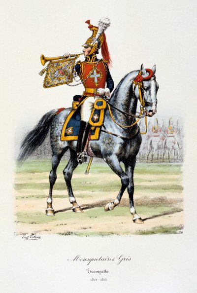 Mousquetaires Gris, Trompeter, 1814-15 von Eugene Titeux