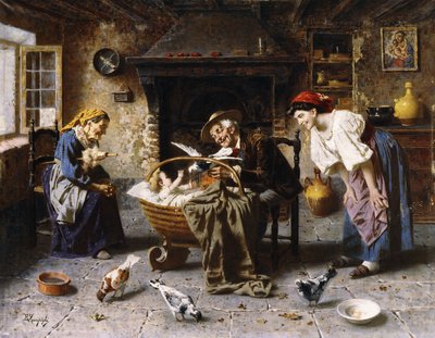 Das Baby unterhalten von Eugenio Zampighi