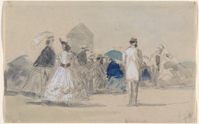 Reifröcke am Strand von Eugène Boudin