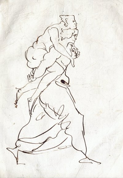 Aeneas und Anchises von Ferdinand Victor Eugene Delacroix