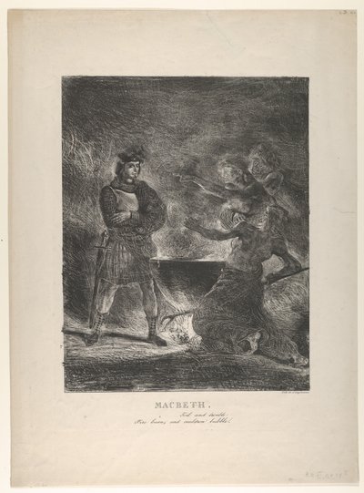 Macbeth konsultiert die Hexen, 1825 von Eugène Delacroix