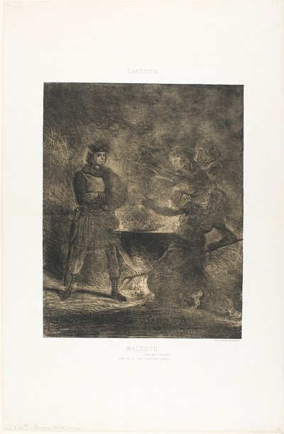 Macbeth und die Hexen von Eugène Delacroix