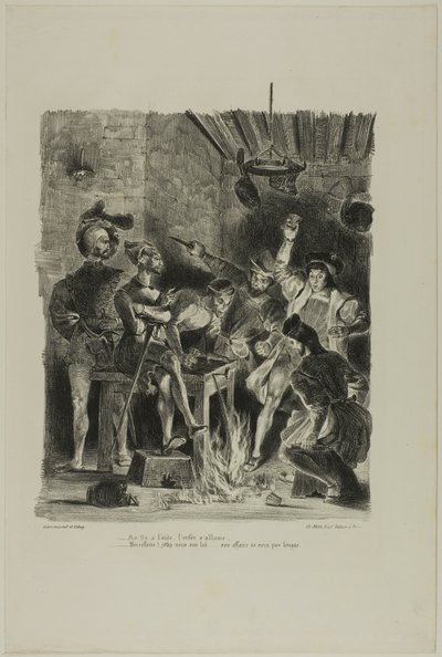 Mephistopheles im Studentenwirtshaus, aus Faust von Eugène Delacroix