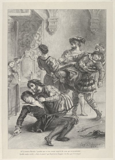 Der Tod von Hamlet, 1843 von Eugène Delacroix