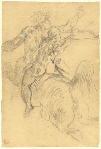 Die Erziehung des Achilles von Eugène Delacroix